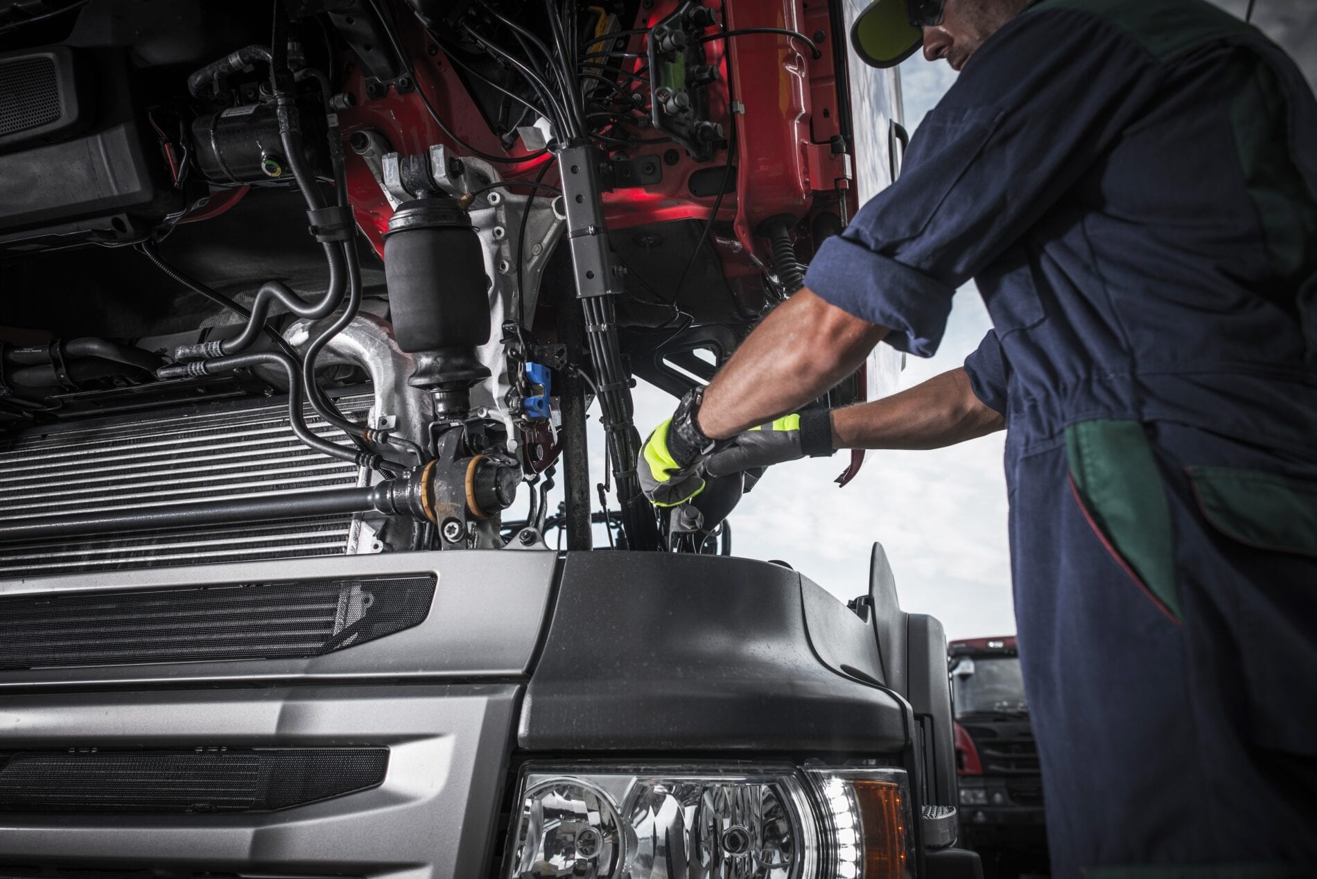 Repairing Broken Semi Truck